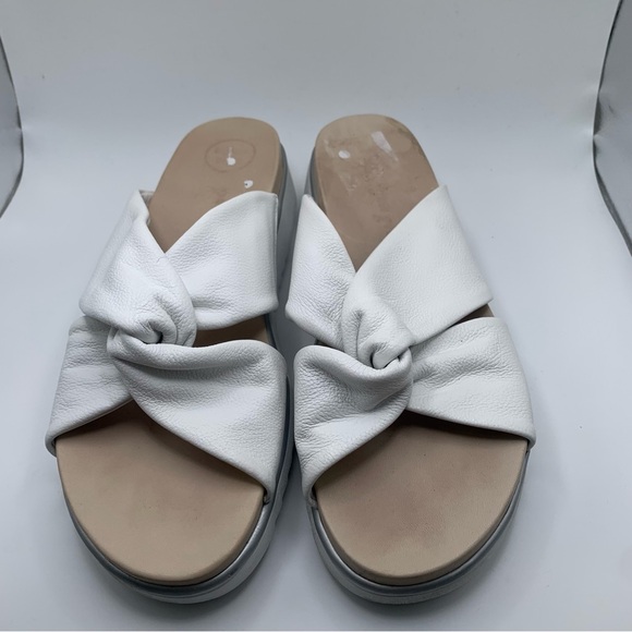 Paul Green Women Tiki Slide Sandal white leather platform size UK 7.5 US 10 1299 - Picture 2 of 8